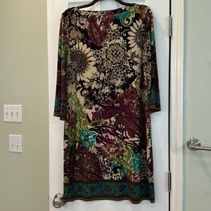 Retro style boat neck sheath dress. Size 14